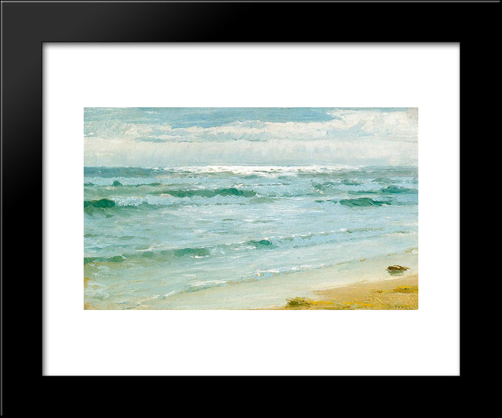 Mar En Skagen 20x24 Black Modern Wood Framed Art Print Poster by Kroyer, Peder Severin