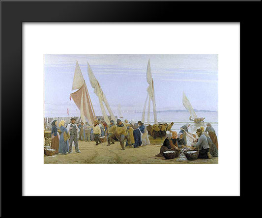 Manana En Hornbaek 20x24 Black Modern Wood Framed Art Print Poster by Kroyer, Peder Severin