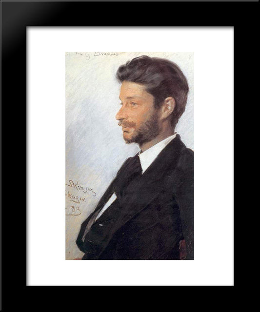 Georg Brandes 20x24 Black Modern Wood Framed Art Print Poster by Kroyer, Peder Severin