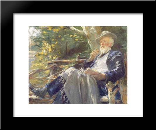 Holger Drachman 20x24 Black Modern Wood Framed Art Print Poster by Kroyer, Peder Severin