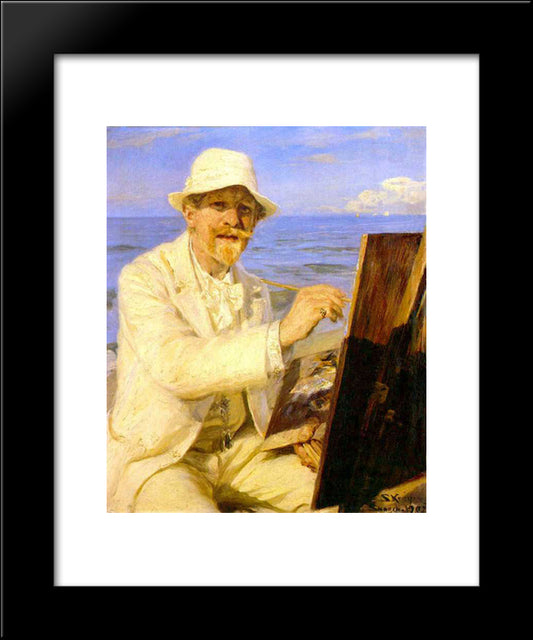 Autorretrato Del Pintor 20x24 Black Modern Wood Framed Art Print Poster by Kroyer, Peder Severin