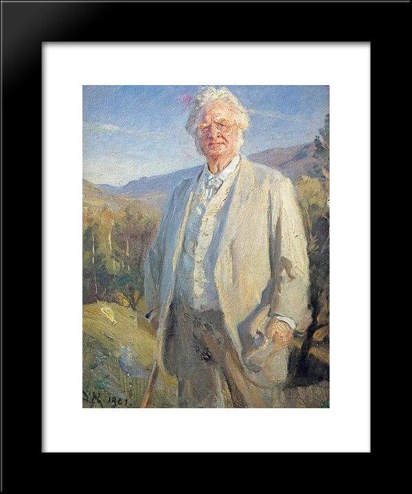 Bjornstjerne Bjornson 20x24 Black Modern Wood Framed Art Print Poster by Kroyer, Peder Severin