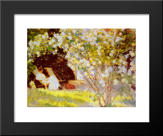 Les Roses 20x24 Black Modern Wood Framed Art Print Poster by Kroyer, Peder Severin