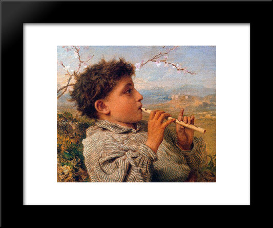 Shepherd Piper 20x24 Black Modern Wood Framed Art Print Poster by Anderson, Sophie Gengembre