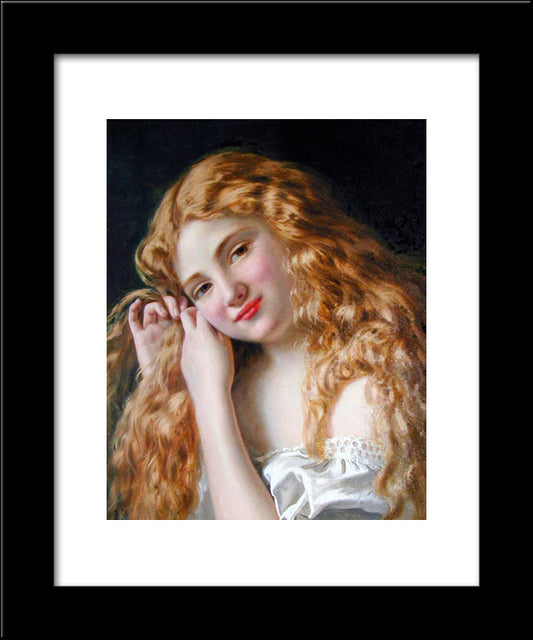Young Girl Fixing Her Hair 20x24 Black Modern Wood Framed Art Print Poster by Anderson, Sophie Gengembre
