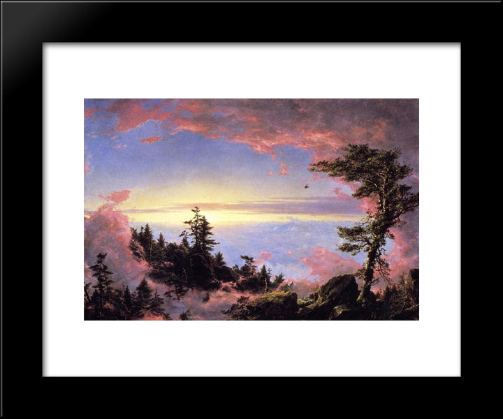 Above The Clouds At Sunrise 20x24 Black Modern Wood Framed Art Print Poster by Church, Frederic Edwin