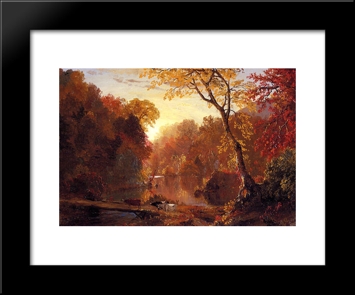 Autumn In North America 20x24 Black Modern Wood Framed Art Print Poster by Church, Frederic Edwin