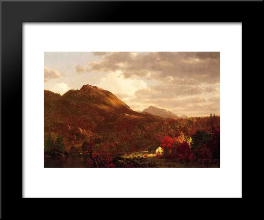 Autumn On The Hudson 20x24 Black Modern Wood Framed Art Print Poster by Church, Frederic Edwin