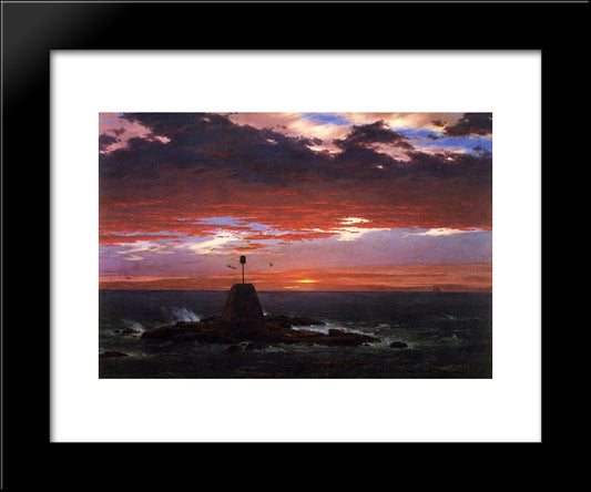 Beacon, Off Mount Desert Island 20x24 Black Modern Wood Framed Art Print Poster by Church, Frederic Edwin