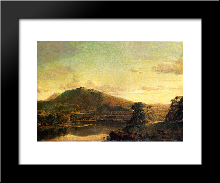 Figures In A New England Landscape 20x24 Black Modern Wood Framed Art Print Poster by Church, Frederic Edwin