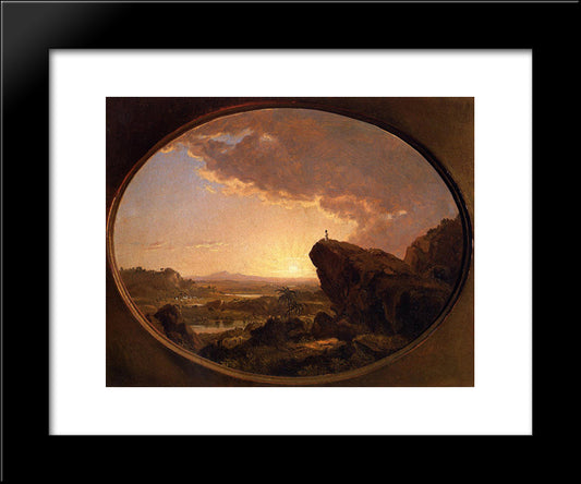 Moses Viewing The Promised Land 20x24 Black Modern Wood Framed Art Print Poster by Church, Frederic Edwin