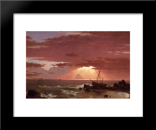 The Wreck 20x24 Black Modern Wood Framed Art Print Poster by Church, Frederic Edwin