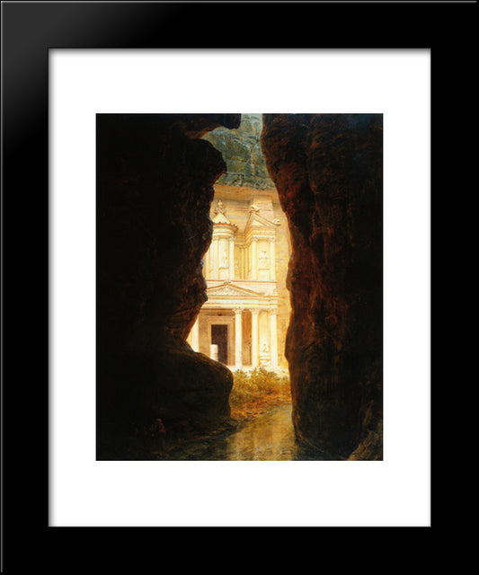 El Khasne, Petra 20x24 Black Modern Wood Framed Art Print Poster by Church, Frederic Edwin