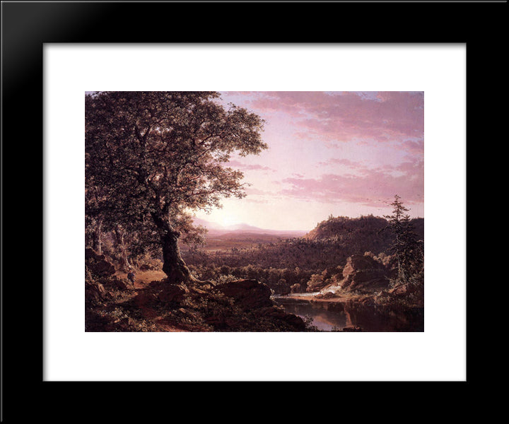 July Sunset, Berkshire County, Massachusetts 20x24 Black Modern Wood Framed Art Print Poster by Church, Frederic Edwin