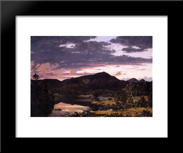 Lake Scene In Mount Desert 20x24 Black Modern Wood Framed Art Print Poster by Church, Frederic Edwin