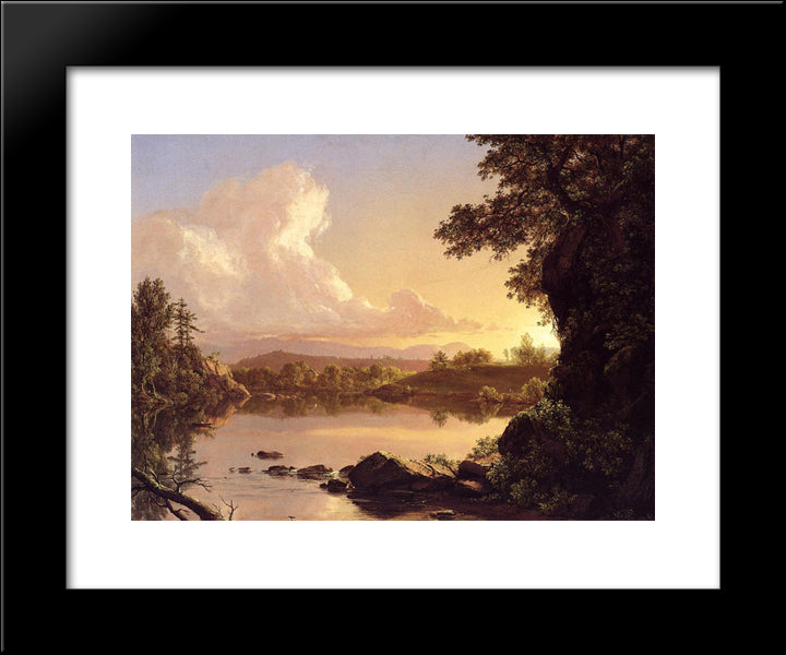 Scene On The Catskill Creek, New York 20x24 Black Modern Wood Framed Art Print Poster by Church, Frederic Edwin