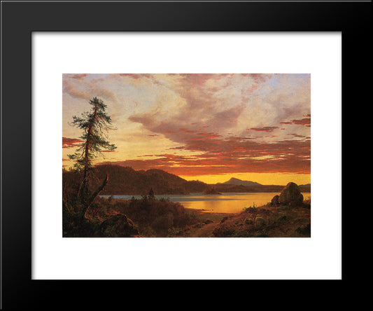 Sunset 20x24 Black Modern Wood Framed Art Print Poster by Church, Frederic Edwin