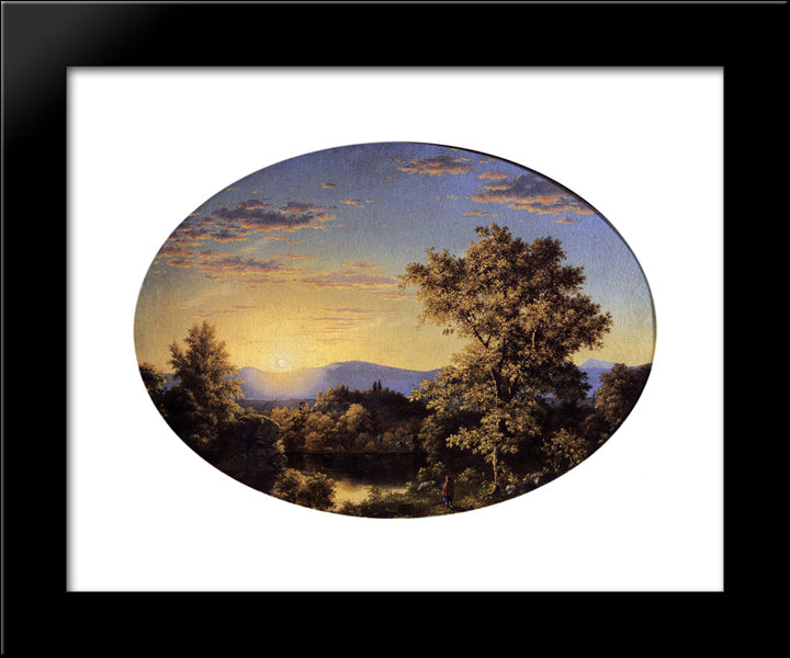 Twilight Among The Mountains 20x24 Black Modern Wood Framed Art Print Poster by Church, Frederic Edwin