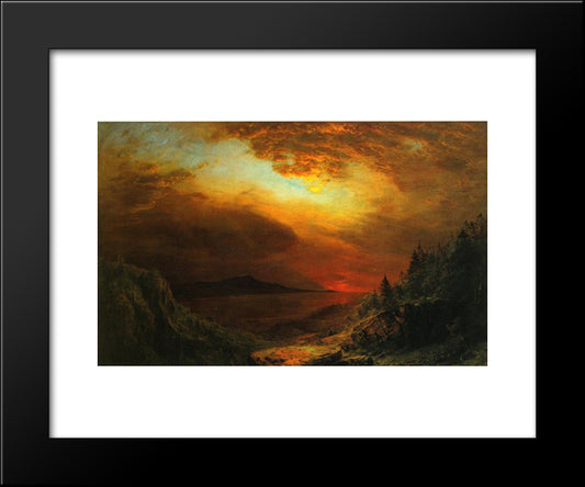 Twilight Mount Desert Island, Maine 20x24 Black Modern Wood Framed Art Print Poster by Church, Frederic Edwin