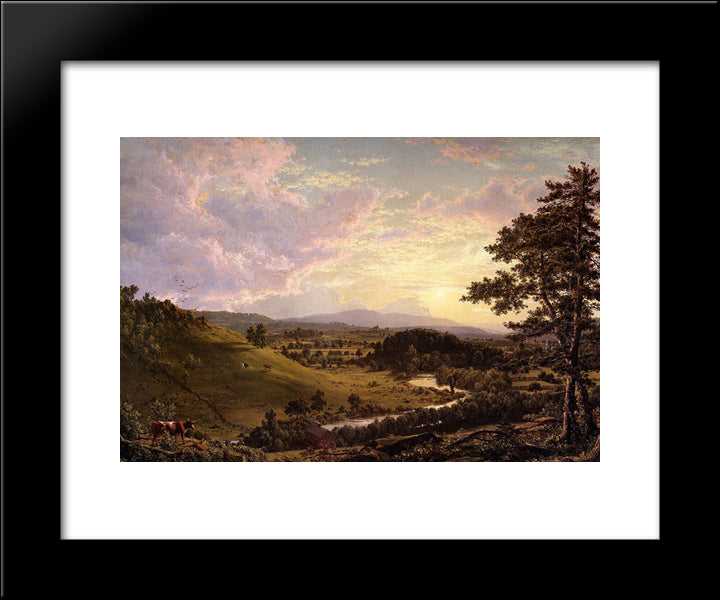 View Near Stockbridge, Mass. 20x24 Black Modern Wood Framed Art Print Poster by Church, Frederic Edwin