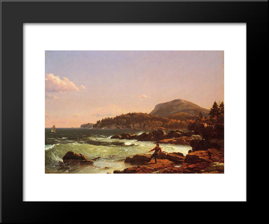 View Of Newport Mountain, Mount Desert 20x24 Black Modern Wood Framed Art Print Poster by Church, Frederic Edwin