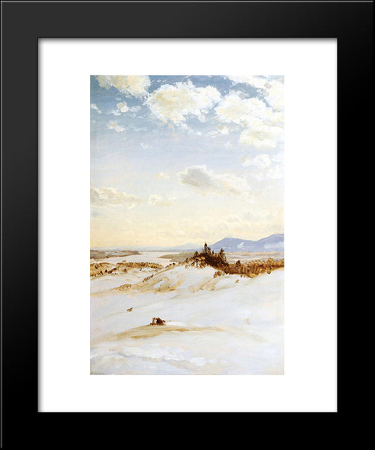 Winter Scene, Olana 20x24 Black Modern Wood Framed Art Print Poster by Church, Frederic Edwin