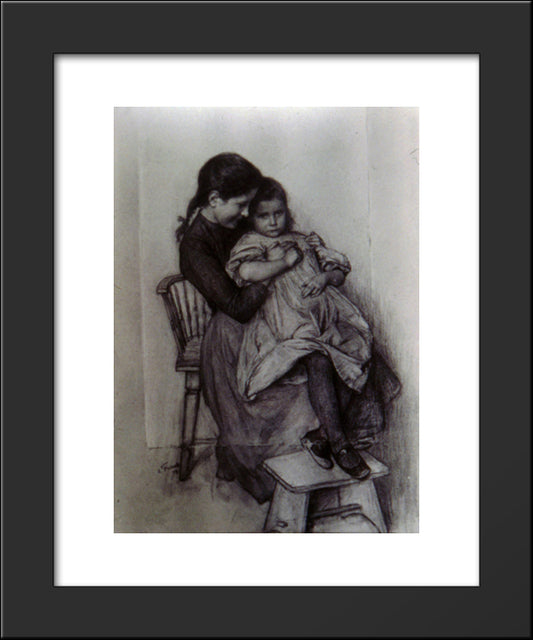 Sisters 20x24 Black Modern Wood Framed Art Print Poster by Friant, Emile