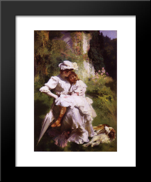 Tendresse Maternelle 20x24 Black Modern Wood Framed Art Print Poster by Friant, Emile