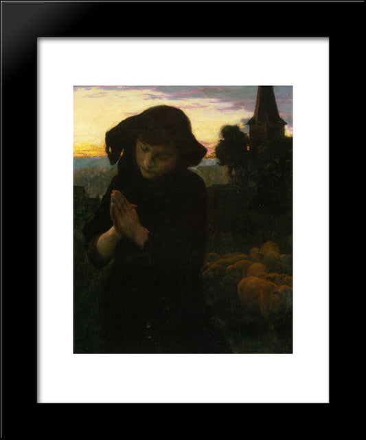 Angelus 20x24 Black Modern Wood Framed Art Print Poster by Friant, Emile