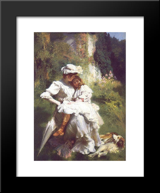 Tendresse Maternelle 20x24 Black Modern Wood Framed Art Print Poster by Friant, Emile