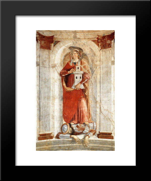 St Barbara 20x24 Black Modern Wood Framed Art Print Poster by Ghirlandaio, Domenico