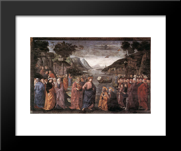 Calling Of The First Apostles 20x24 Black Modern Wood Framed Art Print Poster by Ghirlandaio, Domenico