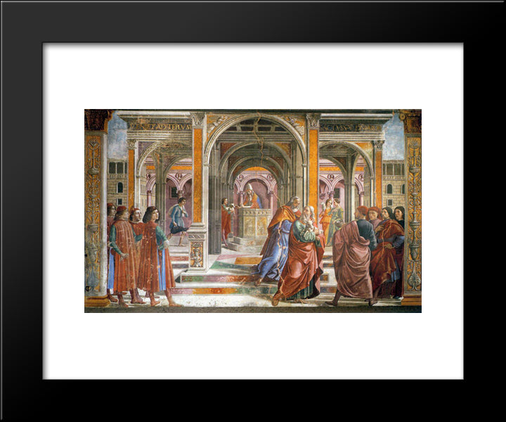 Expulsion Of Joachim From The Temple 20x24 Black Modern Wood Framed Art Print Poster by Ghirlandaio, Domenico