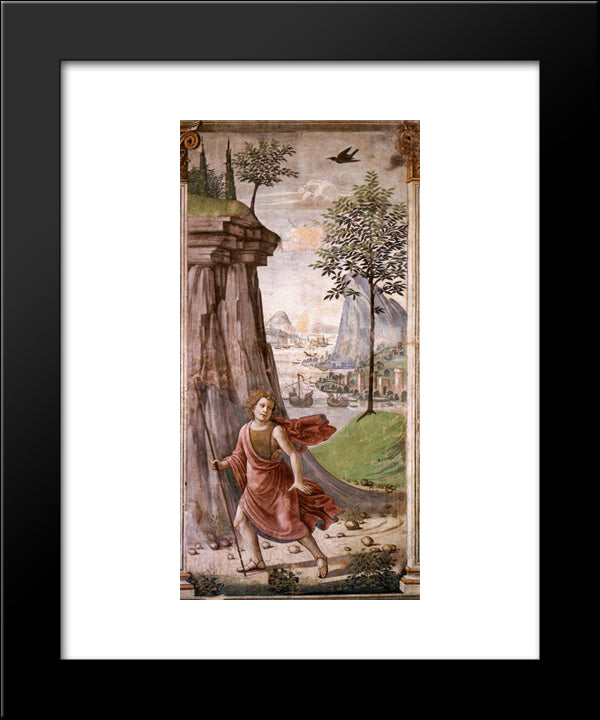 St John The Baptist In The Desert 20x24 Black Modern Wood Framed Art Print Poster by Ghirlandaio, Domenico