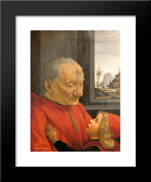 An Old Man And His Grandson 20x24 Black Modern Wood Framed Art Print Poster by Ghirlandaio, Domenico