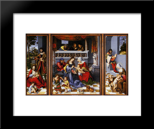 Altar Of The Holy Family (Torgau Altar) 20x24 Black Modern Wood Framed Art Print Poster by Cranach the Elder, Lucas