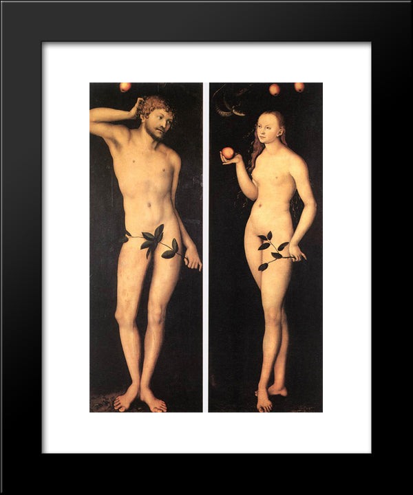 Adam And Eve 20x24 Black Modern Wood Framed Art Print Poster by Cranach the Elder, Lucas