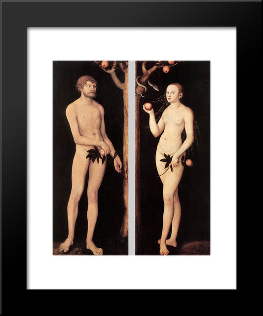 Adam And Eve 20x24 Black Modern Wood Framed Art Print Poster by Cranach the Elder, Lucas