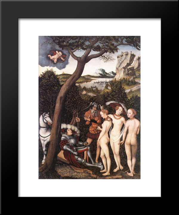 The Judgment Of Paris 20x24 Black Modern Wood Framed Art Print Poster by Cranach the Elder, Lucas