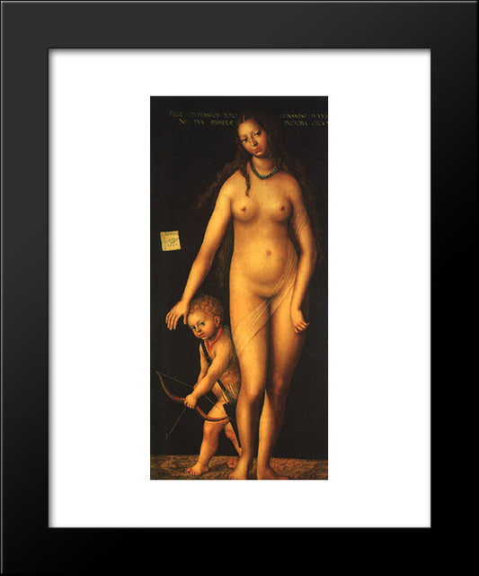 Venus And Cupid 20x24 Black Modern Wood Framed Art Print Poster by Cranach the Elder, Lucas