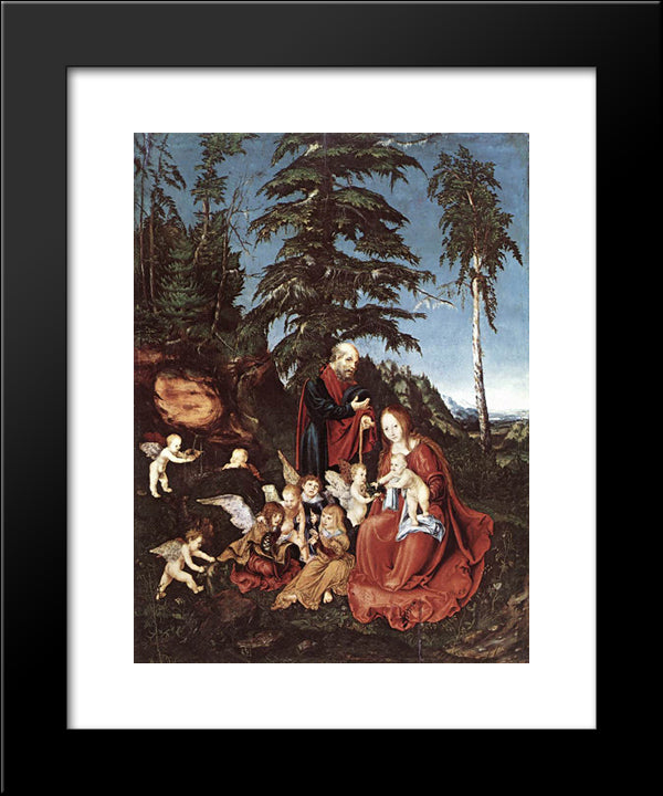 The Rest On The Flight Into Egypt 20x24 Black Modern Wood Framed Art Print Poster by Cranach the Elder, Lucas