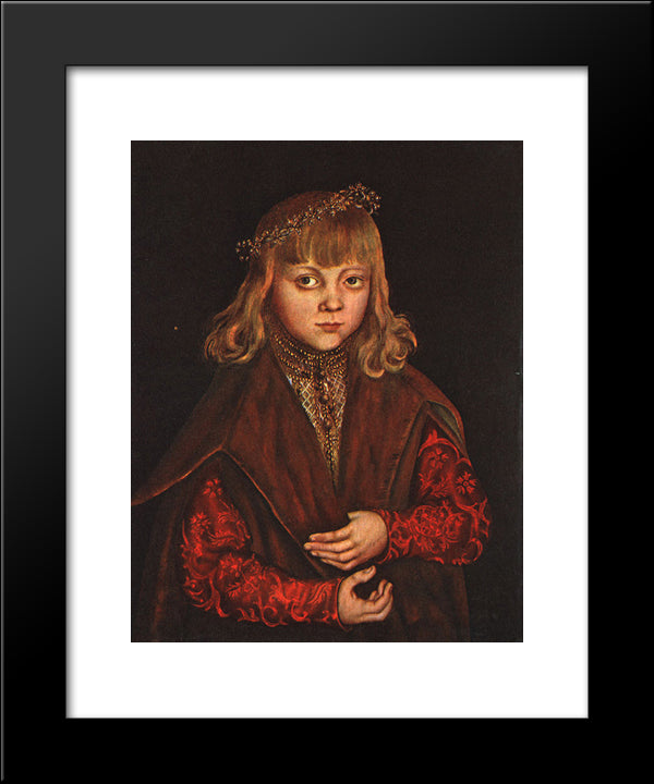 A Prince Of Saxony 20x24 Black Modern Wood Framed Art Print Poster by Cranach the Elder, Lucas