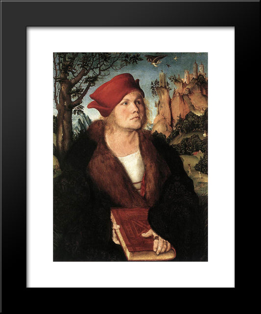 Portrait Of Dr. Johannes Cuspinian 20x24 Black Modern Wood Framed Art Print Poster by Cranach the Elder, Lucas