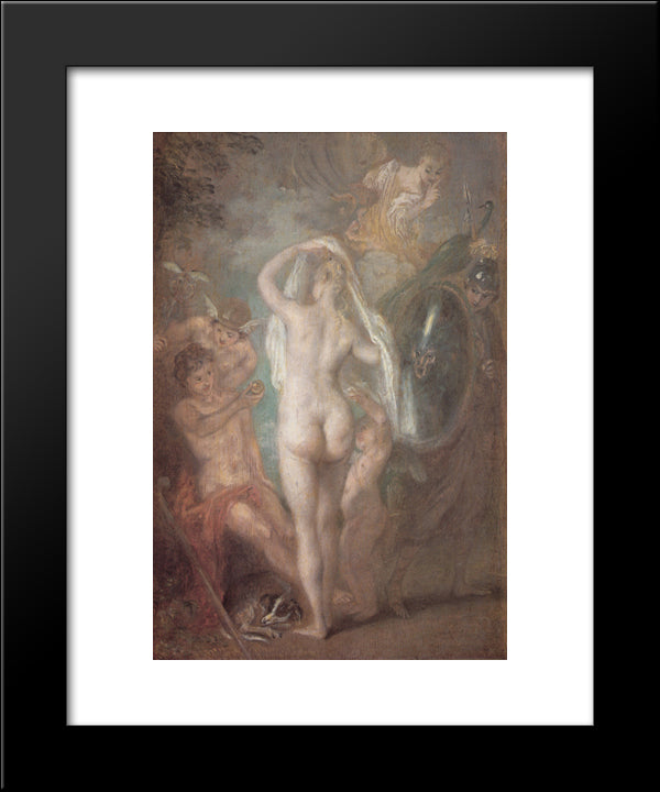 Le Jugement De Paris 20x24 Black Modern Wood Framed Art Print Poster by Watteau, Antoine