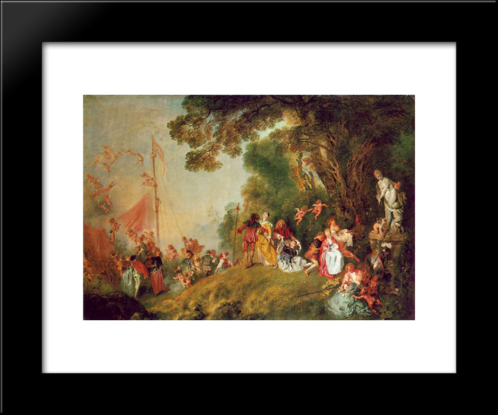 Pilgrimage To Cythera 20x24 Black Modern Wood Framed Art Print Poster by Watteau, Antoine