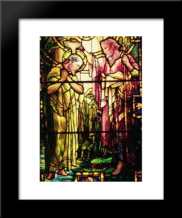 The Baptism Of Jesus 20x24 Black Modern Wood Framed Art Print Poster by Tiffany, Louis Comfort