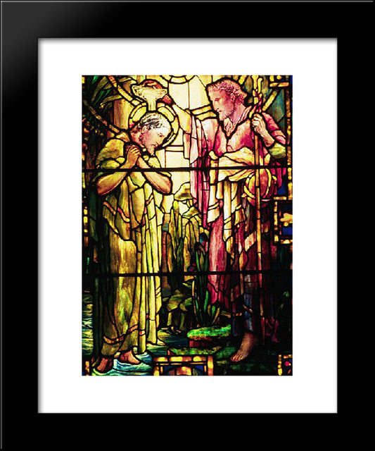 The Baptism Of Jesus 20x24 Black Modern Wood Framed Art Print Poster by Tiffany, Louis Comfort
