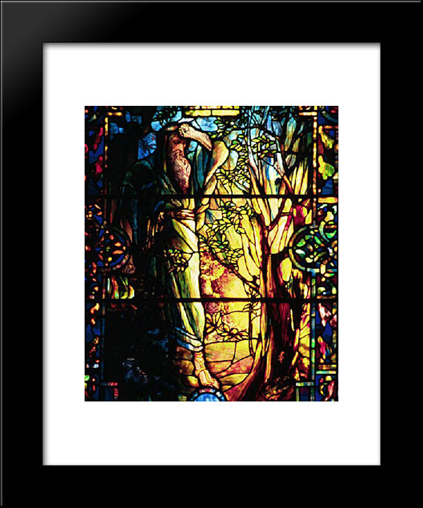 Moses And The Burning Bush 20x24 Black Modern Wood Framed Art Print Poster by Tiffany, Louis Comfort