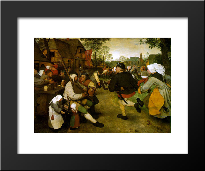 The Peasant Dance 20x24 Black Modern Wood Framed Art Print Poster by Bruegel the Elder, Pieter