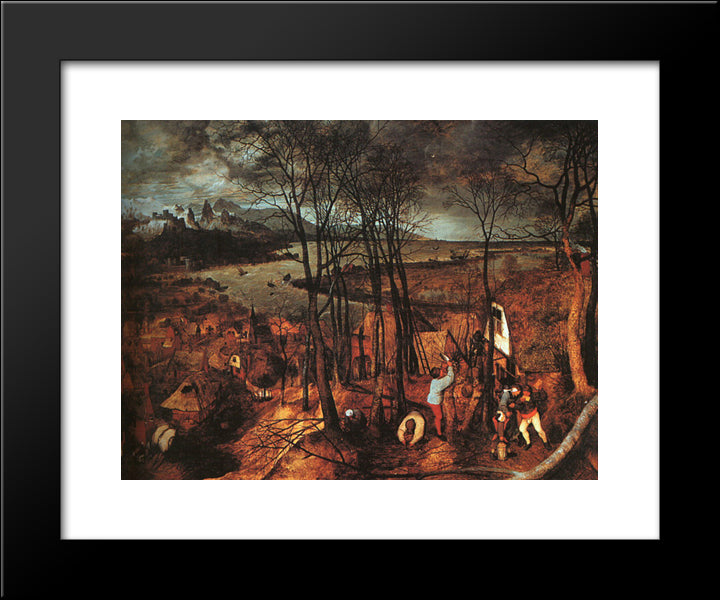 Gloomy Day 20x24 Black Modern Wood Framed Art Print Poster by Bruegel the Elder, Pieter